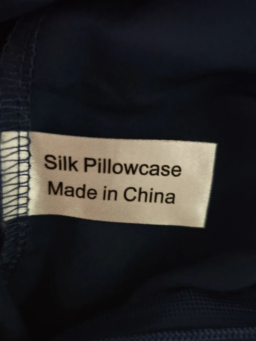 Rose Neal Collection Silk Pillowcase Navy Blue Standard Zip Closure Luxury Sleep